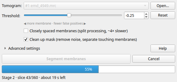 ETSAM progress in the ChimeraX panel